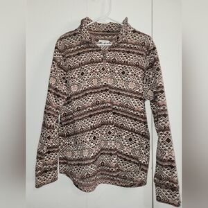 Aztec Print Quarter-Zip Pullover